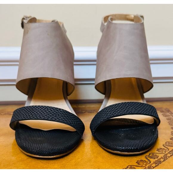 CL by Chinese Laundry Womens Baja 2 Toned Taupe Black 3" Wedge Sandals Size 8.5 - Picture 3 of 9